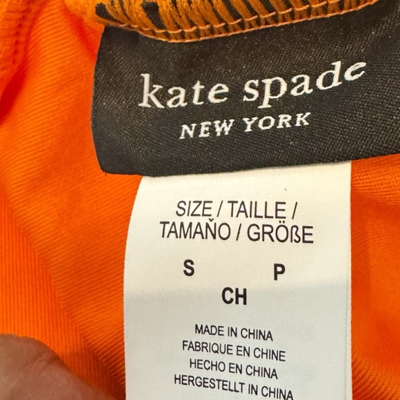 Kate Spade pique satsuma plunge Scalloped Orange one piece Swimsuit size S Small - Picture 5 of 9